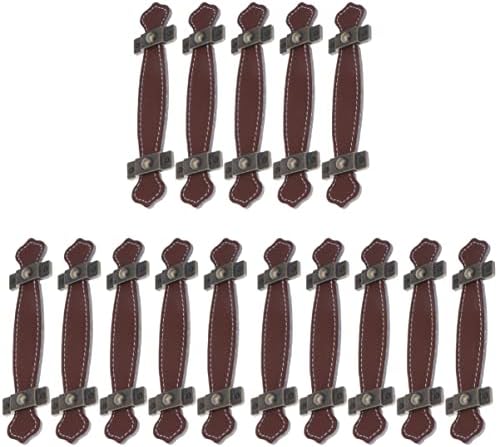 Анголии 15 парчиња домашна рачка со кафеава кожна дупка Практичен стил за врата шик кабинет влече фиока гроздобер црвена