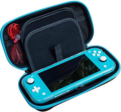 Case Butterfox Case за Nintendo Switch Lite со 19 Game и 2 Micro SD картички - тиркизна сина/црна боја