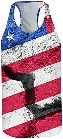 XXBR Менс патриотски резервоар врвови, 4-ти јули ВИЕ боја на американско знаме без ракави врвови на летни тренинзи Стрингер салата за салата