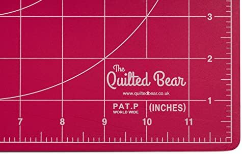 Ватирана мечка ротирачка сечење мат 12 x 12 - квадратно само од од 360 ° ротирачки занаетчиски мат со иновативен механизам за заклучување за