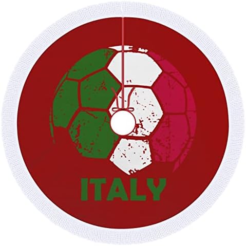 Италијанско Знаме Фудбал Фудбал Новогодишна Елка Здолниште Црвено Тркалезно Здолниште За Новогодишна Елка Со Раб со Реси За Внатрешни Украси