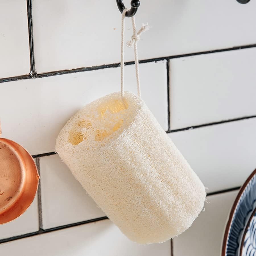 Природна loofah luffa loofa bath туш сунѓер спа -спа -тело чистач за капење со сунѓер за миење садови за миење садови