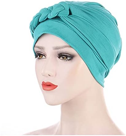 Жените Извртени Завиткани Турбан Шапка Со Еднобојна Хемо Бобинка Капа За Глава Модни Јазли За Коса Покрива Истегнување На Главата