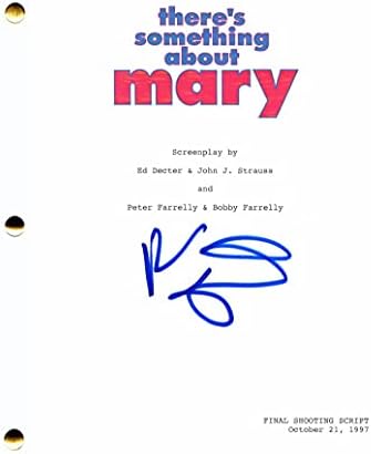 Бен Стилер го потпиша автограмот - има нешто во врска со скриптата на Мери Фул филм - Ко -глуми Камерон Дијаз, Мет Дилон, - Питер Фарели,