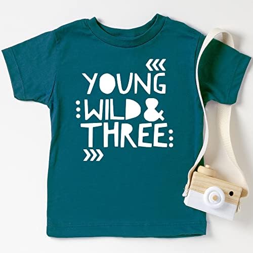 Млади диви И Три Девојки 3 Роденден Кошула За Мали Девојчиња Трет Роденден Облека