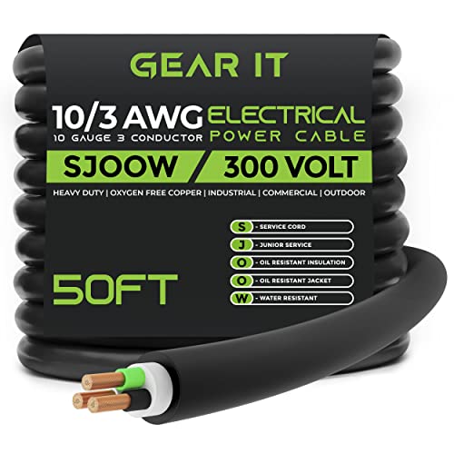 GearIT 10/3 10 AGG Пренослив Кабел За Напојување SJOOW 300v 10 Мерач Електрична Жица За Кабли На Моторот, Преносни Светла, Полначи За Батерии,