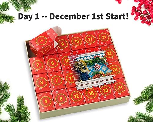 Доаѓање Календар 2022 Божиќна Сложувалка - Божиќен Емпориум, 24 Дела - 1008 Парчиња Загатки Одбројување До Божиќ, Божиќни Подароци За Возрасни