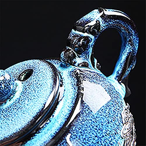 Ccbuy позлатена сребрена печка станува кинески ретро керамички чај, керамички чајник, сет за чај за домаќинства