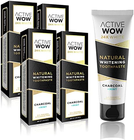 Активна WOW активирана паста за заби од јаглен - формула за белење на забите со органско масло од кокос и ксилитол