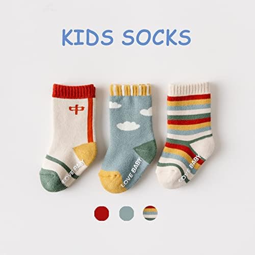 Зимска топла бебешка антискадна прошетка симпатична кадифен уво чорапи Супер меки чорапи Тешки термички пријатни екипаж за чизми