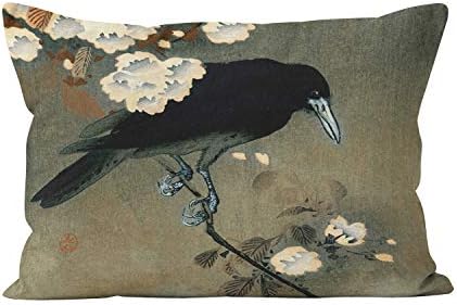 Gygarden a врана и цвет од Охара Косон гроздобер убавина скриен патент дома декоративен правоаголник фрли перница за капаци на перница