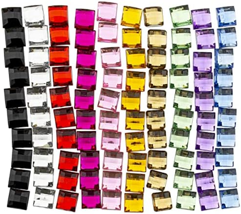 Летен Ray.com 500pcs 12 mm квадратни разновидни пакети за вредности во боја на Rhinestones