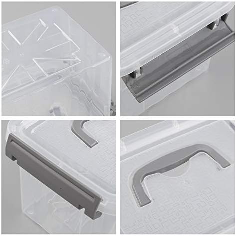 Пеки 3,5 Литри Проѕирни Пластични Канти, Пластична Кутија За Складирање Со Мала Рачка, 6 Пакувања