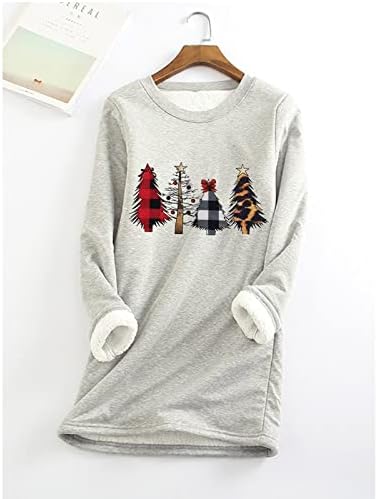 Зимски Дуксери Обложени Со руно За Жени, 2022 Плус Големина Божиќни Џемпери Со Долги Ракави Врвови Со Топол Пуловер