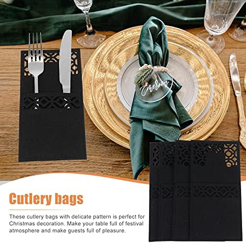 Valiclud свадба декор 4PCS XMAS Party Cutter Tagk Tagk Практична торбичка за садови за забави за куќички за јадење