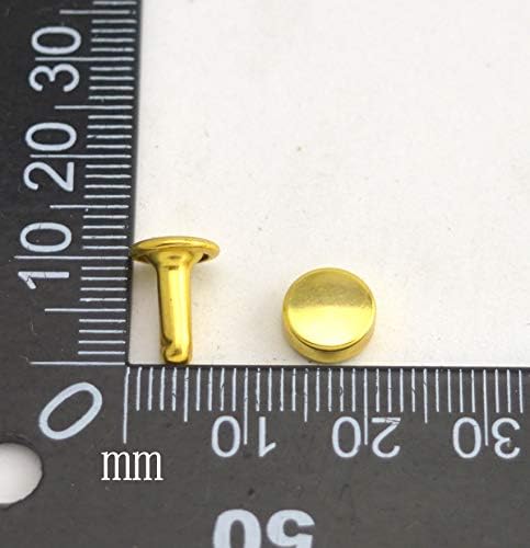 Wuuycoky Golden Double Cap Plan Rivet Chessman Metal Studs Cap 8mm и Post 10mm пакет од 200 сетови