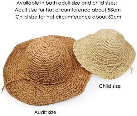 Слама капа, рачно изработена капа на плажа со широко расклопување на отворено сонцето капа на плажа за возрасни деца маж жени жени