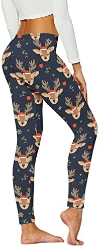 Christmasенски Божиќни џемпери панталони за жени најдобри џогери за жени хеланки се протегаат високи половини цветни јога панталони