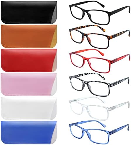 Ронекул 6 Пакет Очила За Читање Блокирање На Сина Светлина, Читачи На Пролетни Шарки За Жени Мажи Очила За Филтрирање Против Отсјај