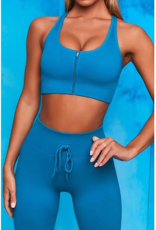 Ccbuy Беспрекорна јога постави женска фитнес облека салата облека две парчиња жени спортски костуми со високи хеланки на половината