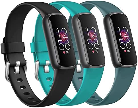 3 пакувања опсези компатибилни со Fitbit Luxe Bands за жени мажи, флексибилен водоотпорен замена на рачката на зглобовите, спортот за часовници