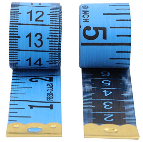 Мека мерка за шиење - Лебеила 2 пакет мерна лента за мерења на телото Флексибилно стакло со влакна Обратно странично прилагодено крпа