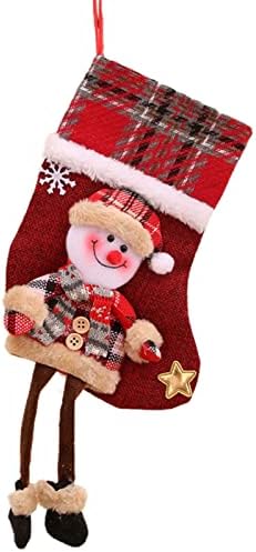 Галанд Божиќ што виси чорапи за еднократна употреба за подароци за еднократно снежно количе