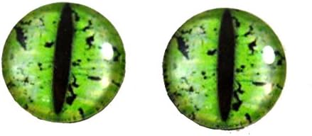 Стакло од 16 мм зелена бајка змеј очи кабохони за фантастична уметност кукла таксидермиски скулптури или накит што прават занаети сет од