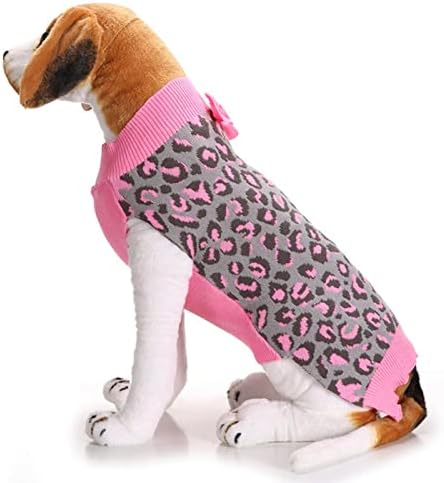 Honprad миленичиња облека кученце леопард кутре кутре розова зимска куче симпатична џемпер домашно кутре за дополнителни мали кучиња женски