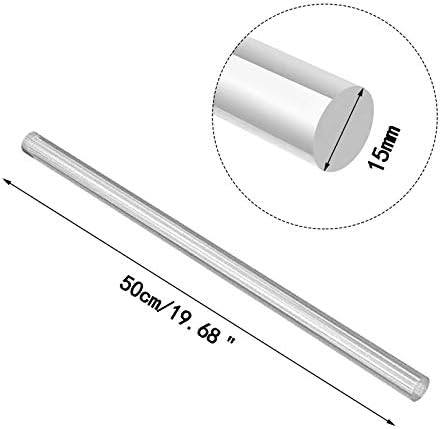 Акрилна тркалезна шипка од MHUI, со дијаметар од 10мм-30мм со должина од 19,68 , цврста пластична лента за шипки 2 парчиња, 15мм*0,5м