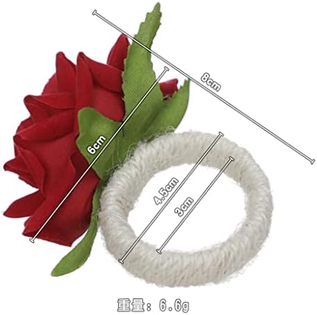Lhllhl 6pcs вештачки роза од салфетка прстенка за прстени за прстени за прстени за домашни ресторани за свадбени маса за свадби декор