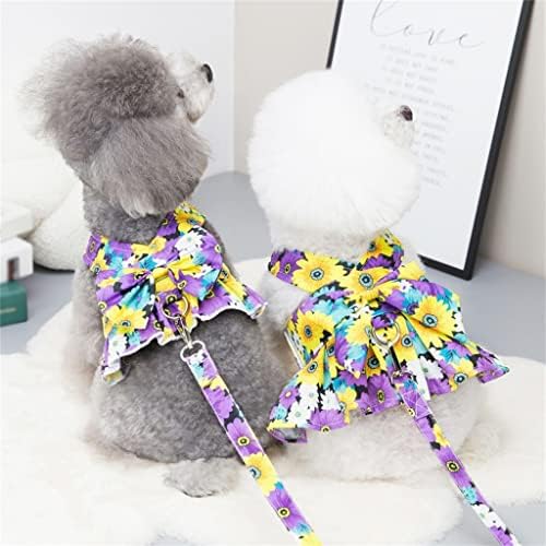 Чонгг кучиња облека каиш костум симпатична цветна елек здолниште пролетно лето одење јаже облека за домашни миленици