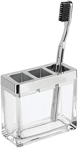 Idesign Interdesign бар сапун за сапун за countertop, суета, кујнски мијалник Casilla Clear/Chrome, 11,73 x 8,89 x 2,87 см