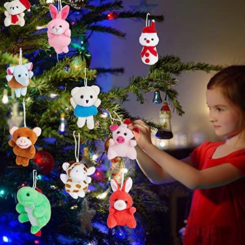 2022 Божиќен Календар За Доаѓање Со Мини Животински Кадифен, 24 Различни Плишани Животни Божиќната Забава Фаворизира Подароци, Календари За Играчки