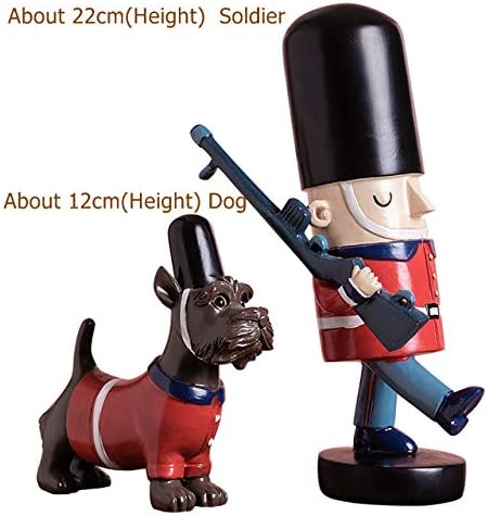 Фигурини за статуета на Лренки, гроздобер смола оревчеста куклена војничка фигура, рачно изработен модел на кучиња за кралски стража, додатоци
