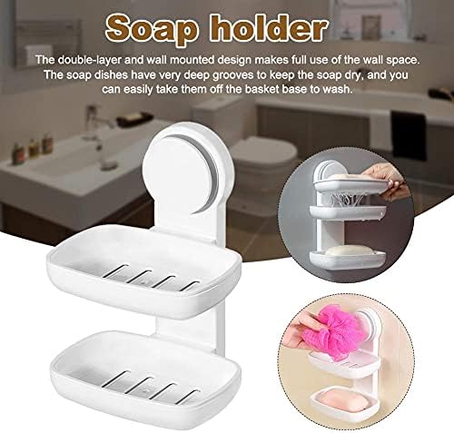 Држач за сапун од сапун lixfdj, сапун со сапун, држач за сапун со двојно слој за домашна бања и кујна // 305