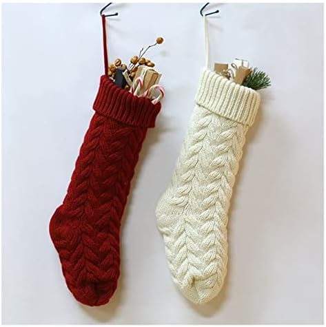 Дефлаб чорапи Европски и американски украси Божиќни чорапи, искривени лисја цвет шарм, Божиќно украсување Божиќни чорапи