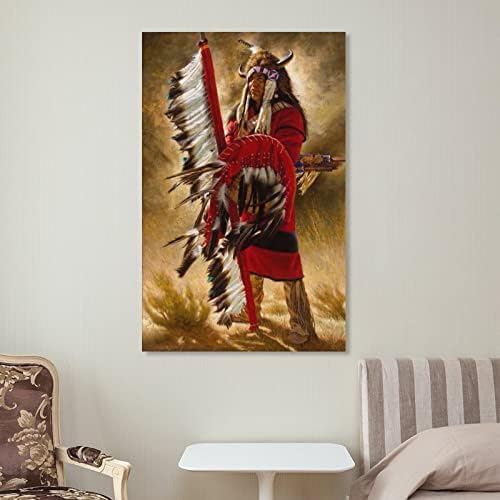 Домородни американски украси, африканска wallидна уметност, племенски постери за индиски нации, естетика на просторијата АР платно печати за wallидни
