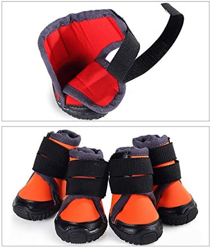 Заштитни чизми за кучиња пријатни мали чевли за миленичиња за трчање шепа за водоотпорен снег од 4 анти-лизга за кутре средни кучиња