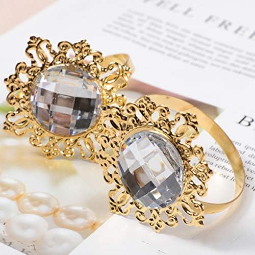 Цветна салфетка прстени прстени од салфетка прстени за салфетки метални акрилични салфетки прстени свадбени банкет вечера салфетки украси 12 парчиња