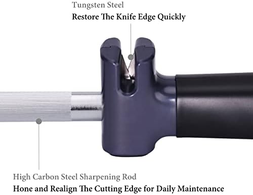 XL Бамбус Универзална Нож Блок &засилувач; 12 Инчен Нож Острење Прачка