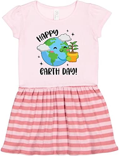 инктастичен среќен ден на Земјата симпатична насмеана планета земја со фустан од дете од дрво