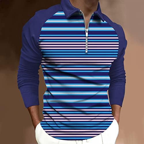Beuu 2022 Нови поло маици за мажи, поштенски врат со долги ракави блок -крпеница за голф, голф -врвови на двојки за дизајнер на