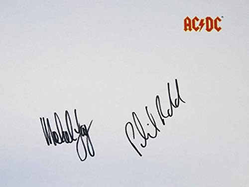 AC/DC потпишан албум Печати FTATR Malcolm Angus Young Brian Cliff Group Autograph AC DC
