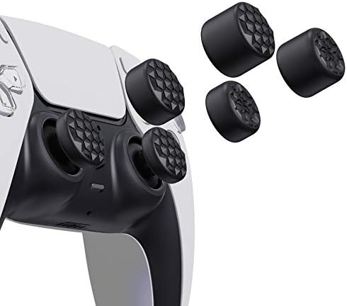 PlayVital Црна Blackономски Стап Капи Палецот Костец ЗА PS5, ЗА PS4, Xbox Серија X/S, Xbox Еден, Xbox Еден X/S, Прекинувач Про Контролер-со