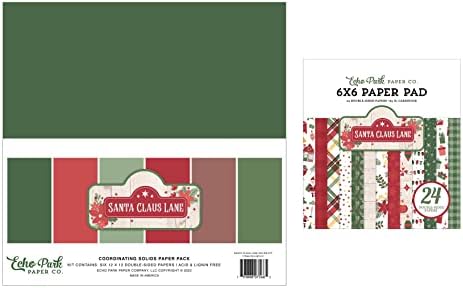 Пакет за колекција на хартија „Ехо парк“: Дедо Мраз Клаус Лејн 12 ”x 12” Цврста хартиена пакет + Дедо Мраз Лејн 6 ”x 6” двострана пакет