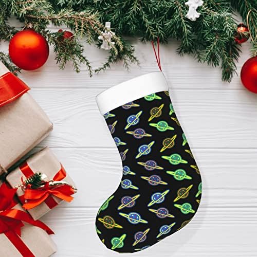 Аугенстерски Божиќни чорапи психоделична планета пица двострана камин што виси чорапи