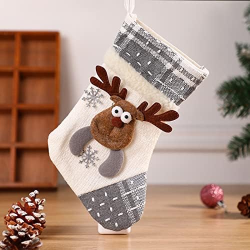 Божиќно порибување Големи Божиќни чорапи украси Дедо Снежен човек Божиќ за Божиќни празници за семејни празници Божиќни висечки чорапи за чорапи