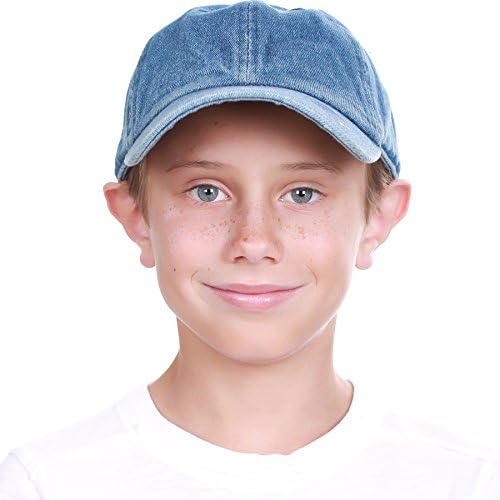 Kbethos деца момчиња девојчиња капи со низок профил памук тексас обичен бејзбол капа