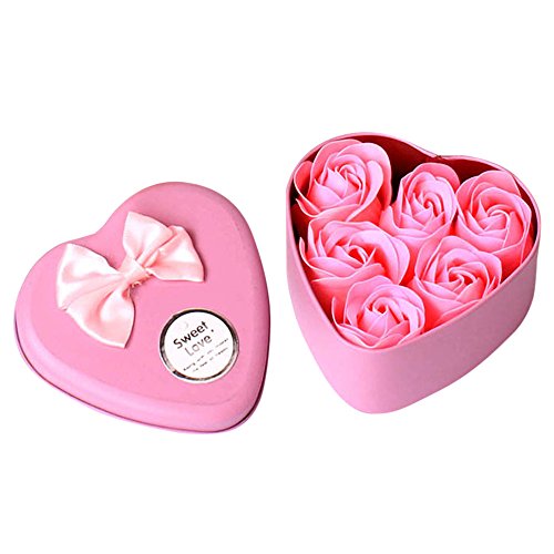 6 парчиња Бања Со Мирис На Срце Ливче Од Ливче Од Розов Цвет Сапун Свадбена Декорација Подарок Розова